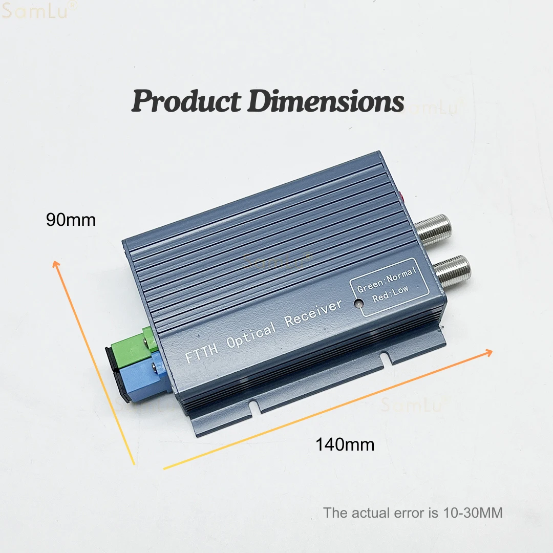 Оптический приемник GPON CATV 1550 нм высокого уровня с WDM AGC 1 * RF/2 RF дюймовый выход