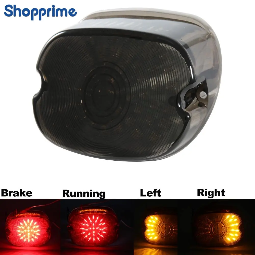 

Brake Turn Signal License Plate Light Lay Down Tail Light Assembly for-Harley Sportster Dyna FXDL Electra Glides Road King.