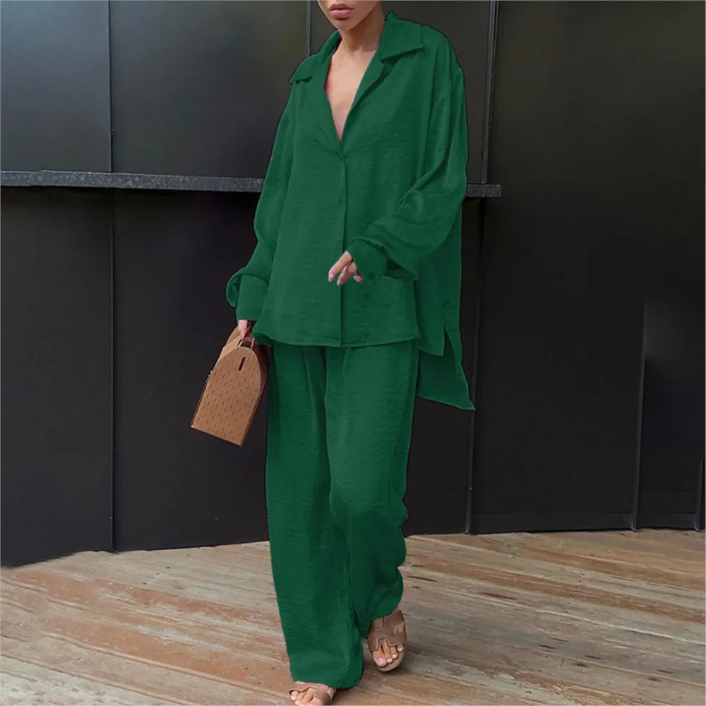 Осенняя повседневная рубашка с длинными рукавами женский костюм модные прямые