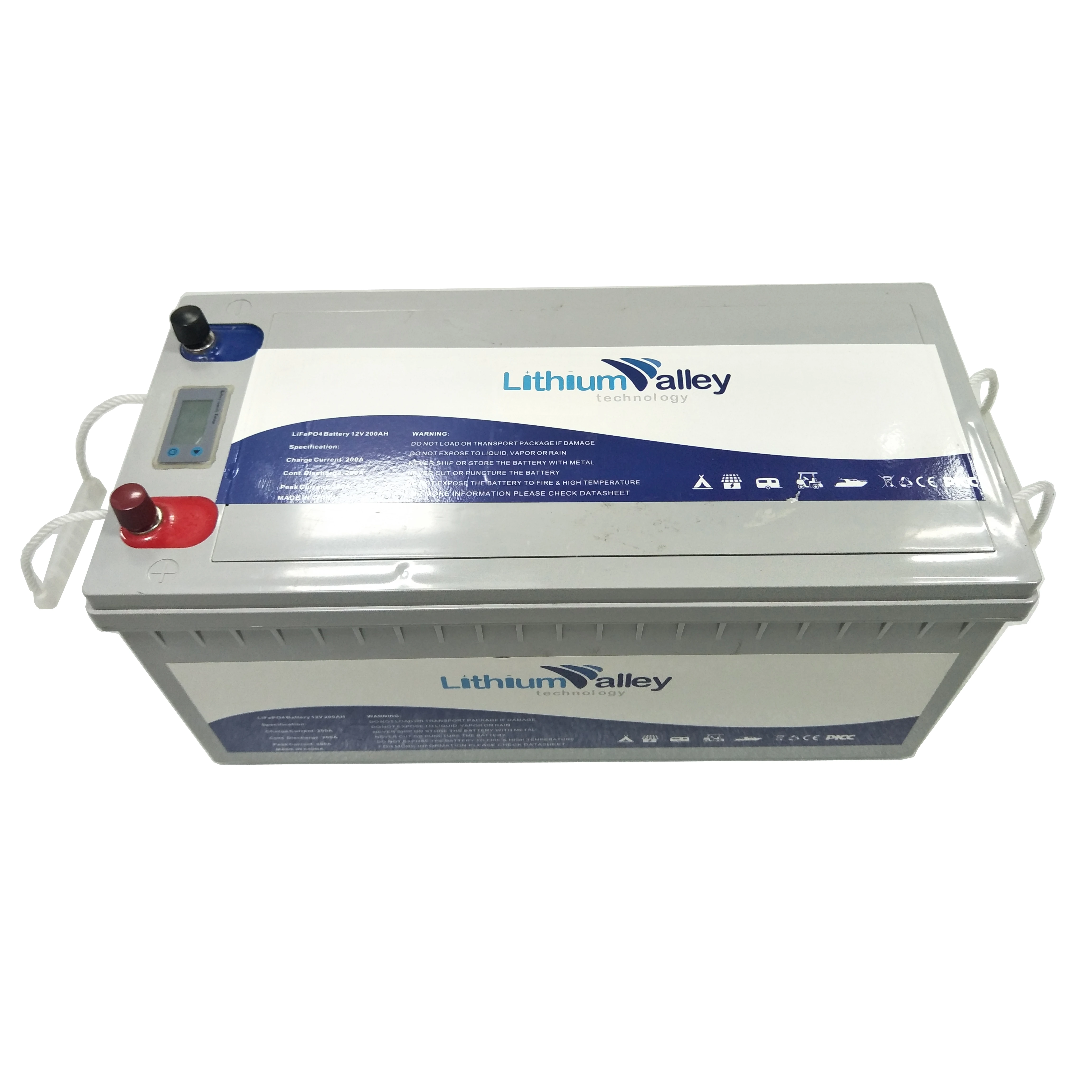 

Smart BMS lifepo4 12V 200AH lithium batteries with monitor/display Storage battery