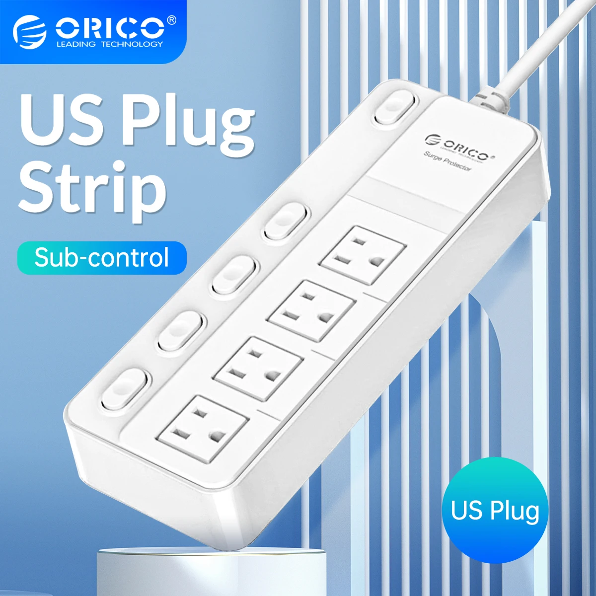 ORICO 4AC Розетка силовая полоса штепсельная вилка США с подконтрольным переключателем удлинитель Corde электрическая многоразовая розетка