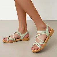 woman sandals 2022 new summer woman shoes flip flops woman beach shoes gladiator beads sandals lady low heel sandals footwear