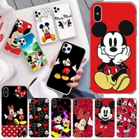 cute mickey and minnie phone case for iphone 13 12 11 pro mini xs max 8 7 plus x se 2020 xr silicone soft cover
