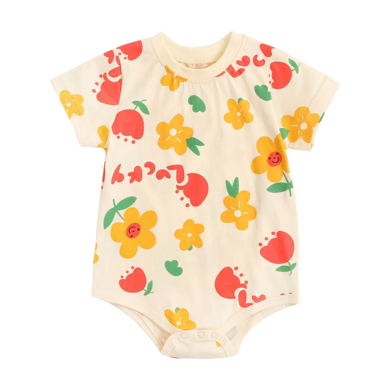 2022 New Summer Baby Clothes Newborn Clothes Fashion Cute Cotton Cartoon Baby Girls Baby Boys Baby Clothes New Born Bodysuits