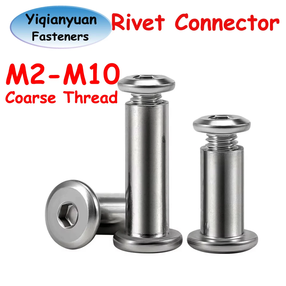 

Yiqianyuan M2 M3 M4 M5 M6 M8 M10 304 Нержавеющая сталь Плоская шестигранная головка Мебельная заклепка Соединительная вставка Соединительная втулка Крышка Гайка