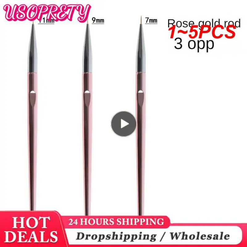 

1~5PCS Set Acrylic French Stripe Nail Art Line Painting Pen 3D Tips Manicure slim Line Drawing Pen UV Gel Brushes Painting Tools