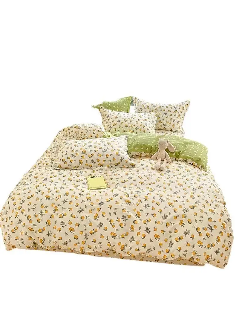 Cotton Quilt Cover Single Piece 50200 Bed Four-Piece Female Student Dormitory Mattress