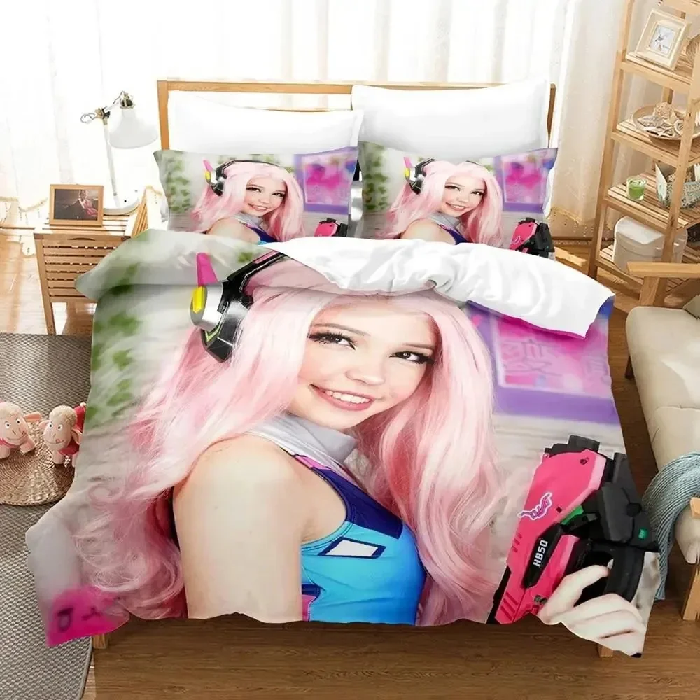 Комплект постельного белья Belle Delphine с 3D принтом пододеяльник наволочка одеяло