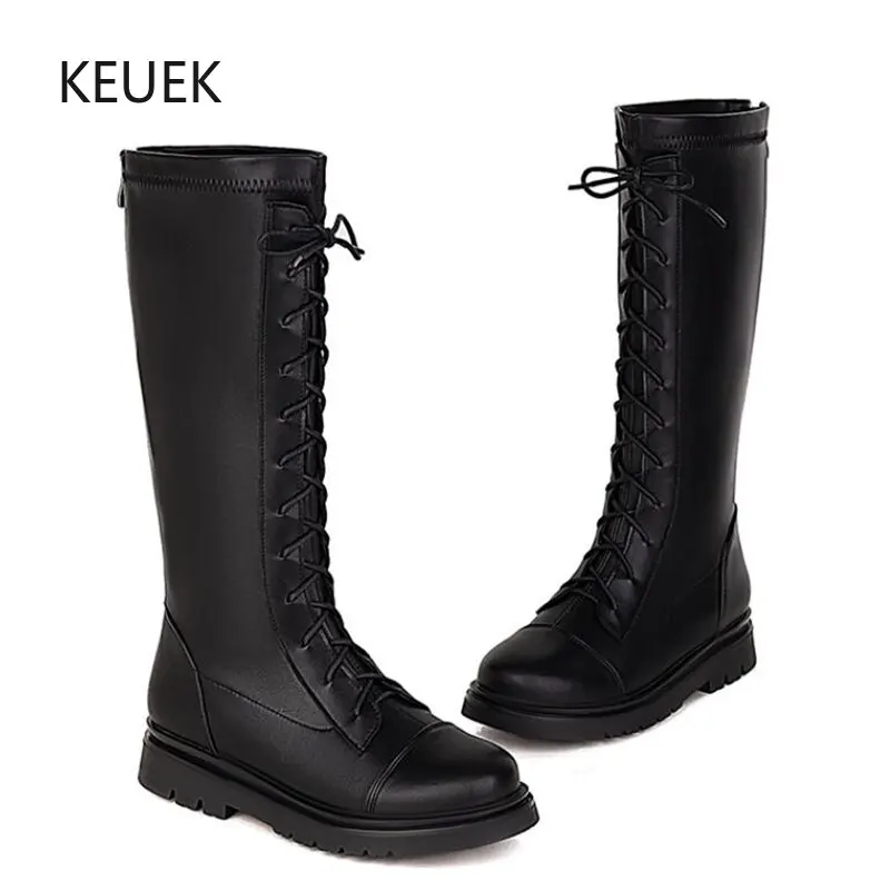 

New Autumn Winter Martin Knee-High Boots Girls Princess White Black Casual Fashion Performance Baby Kids Shoes Toddler 03A