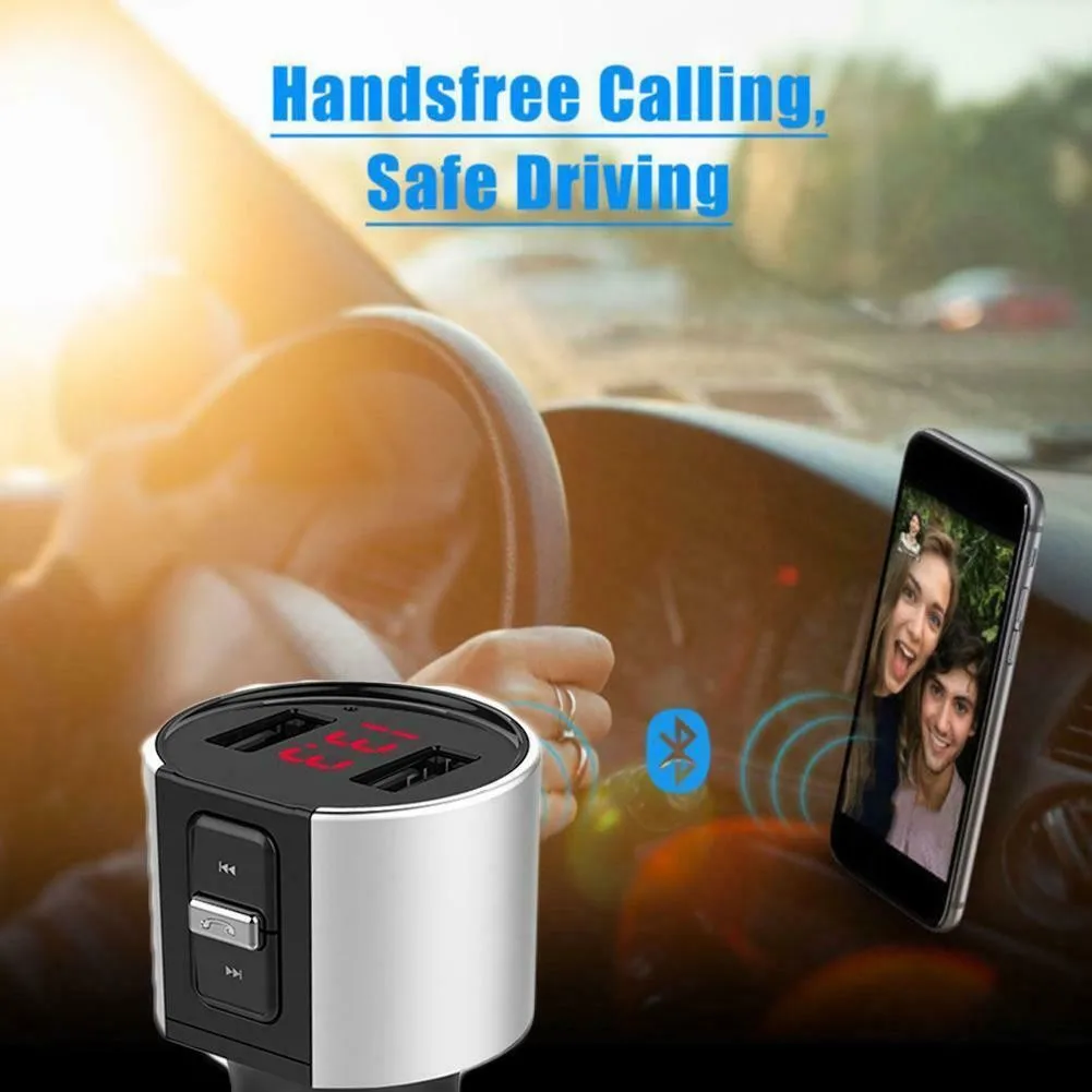 

1x Bluetooth4.0 FM Transmitter Hands-free Call Built-in Microphone Supports Last Call Redial Automatical Connection LCD Digital
