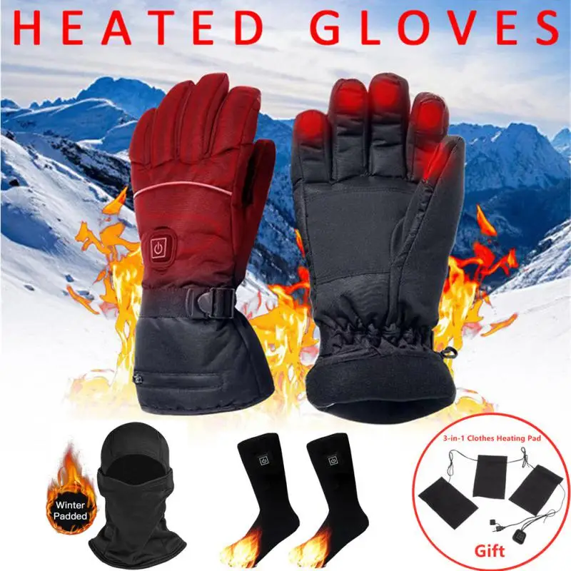 

4000mAh Electric Heated Gloves 3 Gear Temperature Adjustment Winter Thermal Touch Screen Ski Motorcycle Heating Gloves Warmer