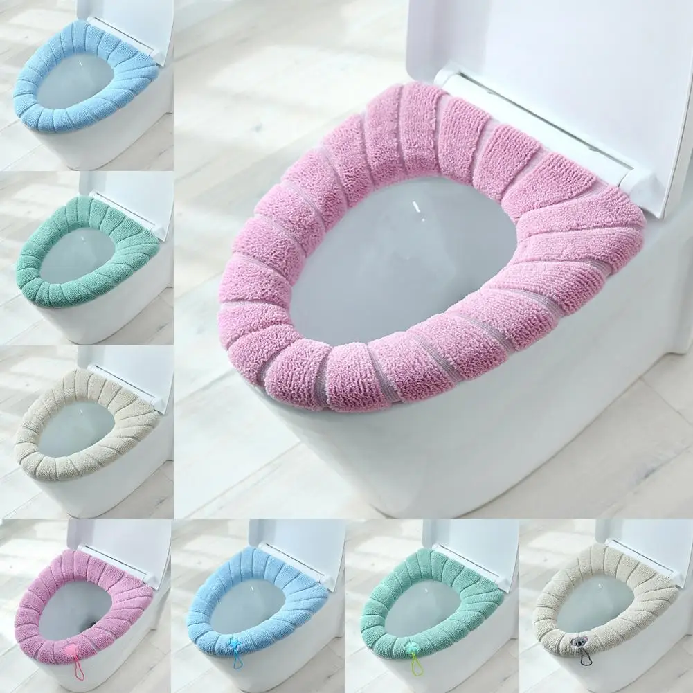 Подушка на сиденье унитаза мягкая текстура сохраняет тепло тканевый чехол