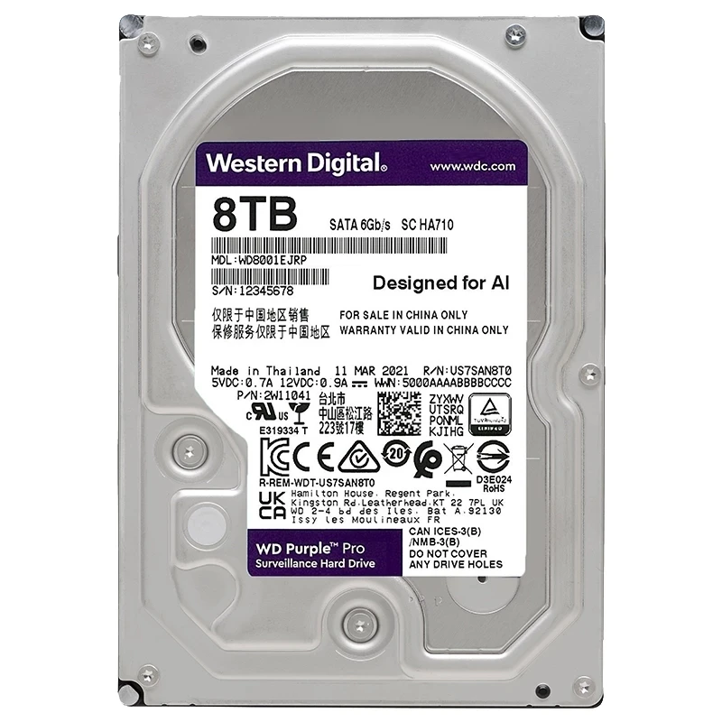 Внутренний жесткий диск Western Digital Pro 12 ТБ 10 8 3 5 дюйма стандарт SATA 6 7200 об/мин кэш 256 Мб