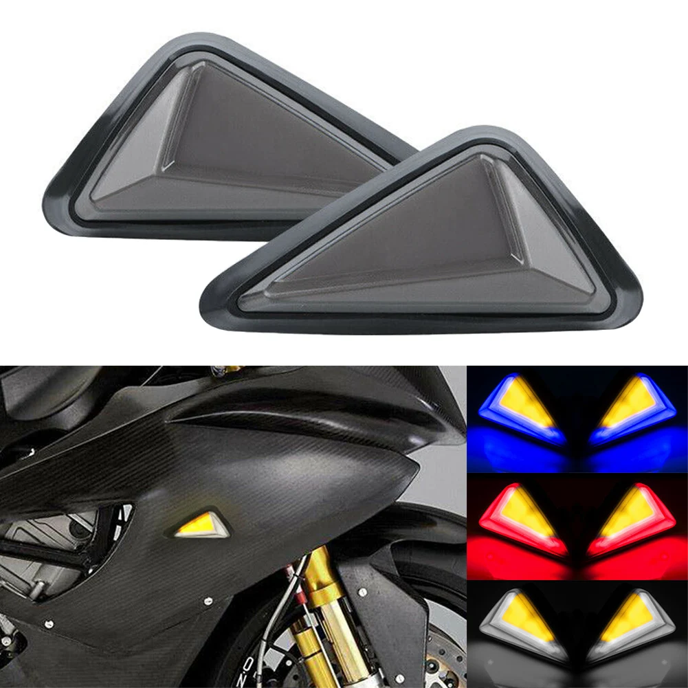 2 шт. мотоциклетные янтарно-белые светодиодные указатели поворота заподлицо DRL