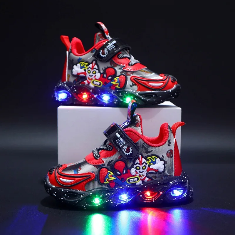 Lovely Cartoon Children Casual Shoes Disney Cute LED Lighting Kids Sneakers Infant Tennis High Quality Boys Shoes Toddlers enlarge