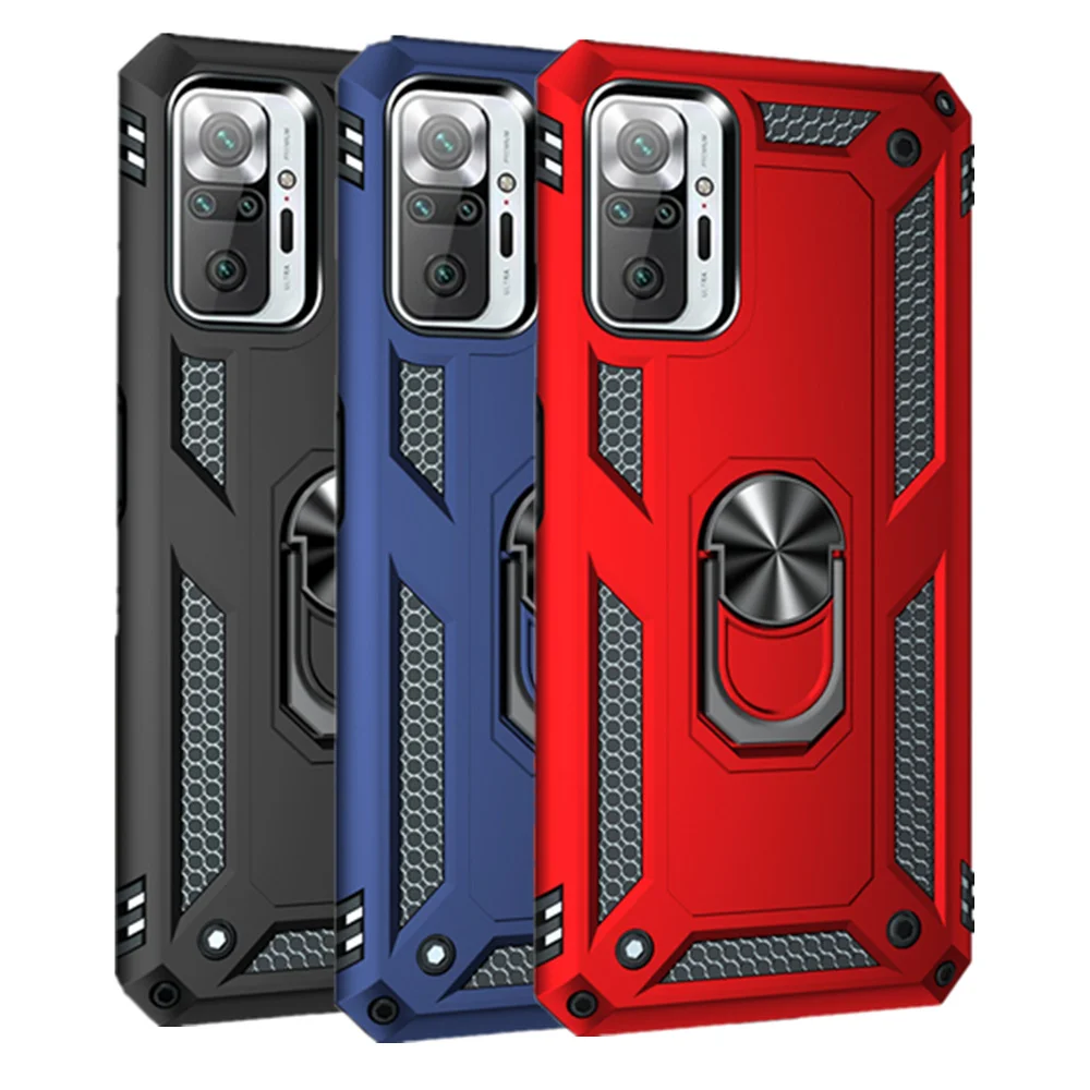 

Redmi Note10 Pro Shockproof Case for Redmi Note 10 Pro 10S 9 8 7 Pro 9T K40 Ring Cover for Xiaomi Mi 11i POCO X3 Pro X3 NFC F3