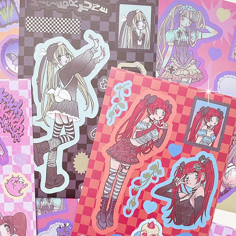 Наклейки дневные корейские канцелярские наклейки милые с персонажами и