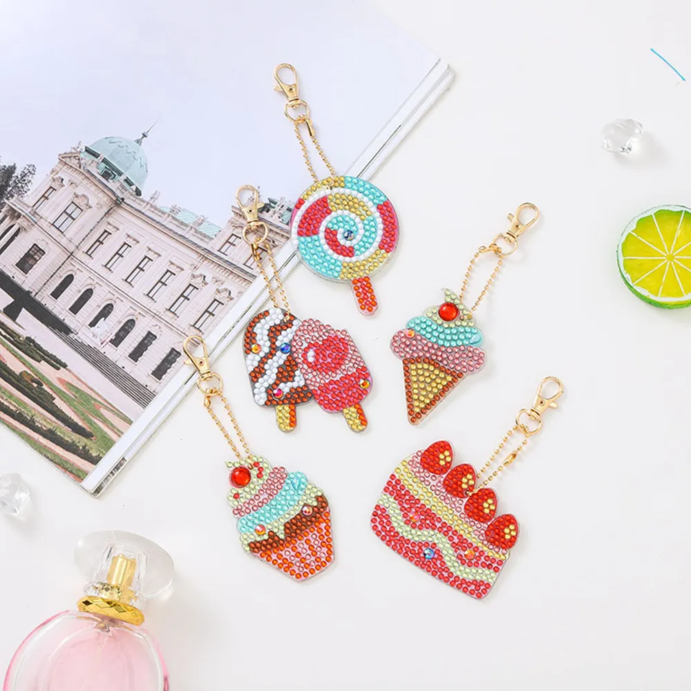 Новый DIY Бриллиантовая живопись брелок мультфильм подвеска мороженое