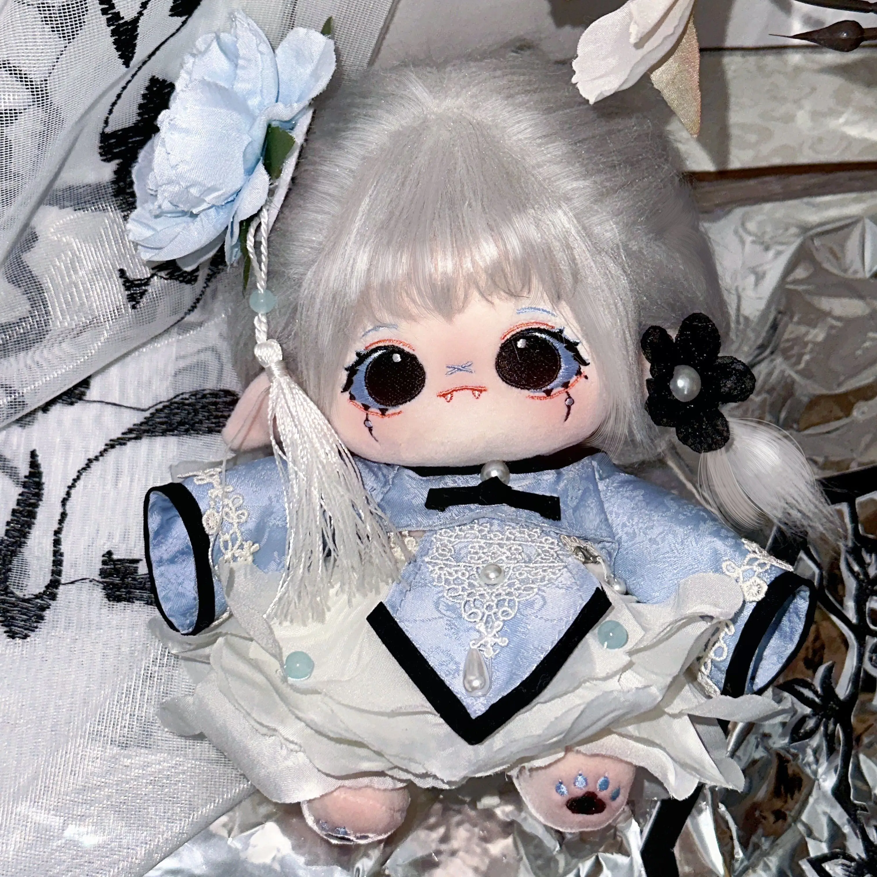 

Оригинальная китайская серия Gardenia с юбкой в виде лепестков 20 см, плюшевая хлопковая набивная Одежда для кукол, Элегантные старинные наряды, ...