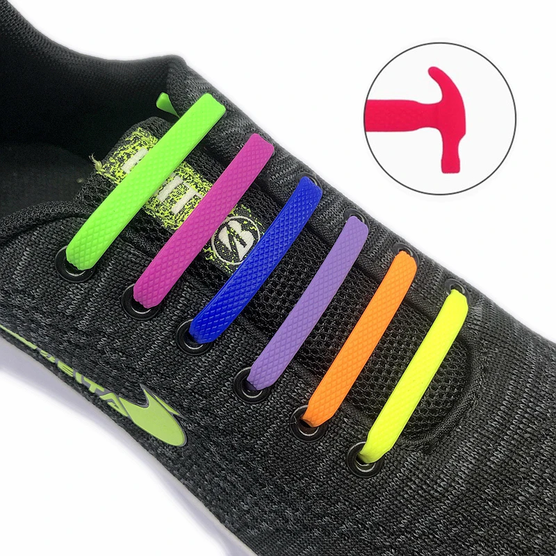 

12 Pcs Silicone Shoelaces For Sneakers Elastic Shoe Laces Without ties Easy To Put On And Take Off Lazy Shoelace Accessories
