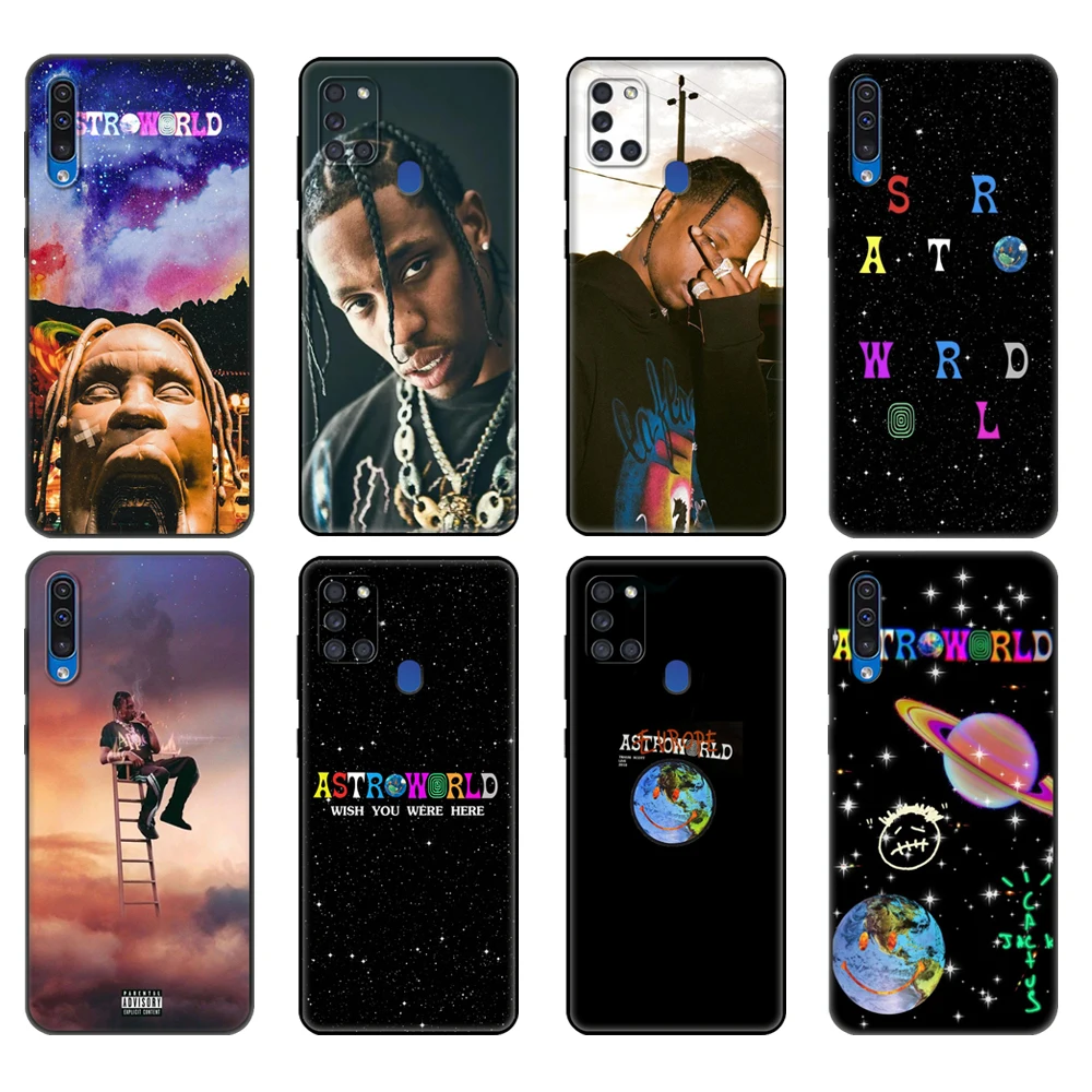 

Black tpu Case For Samsung Galaxy A50 50S A30S A10 A01 A11 A21S A31 A41 A51 A71 M21 M30S S10 LITE Cover Travis Scott