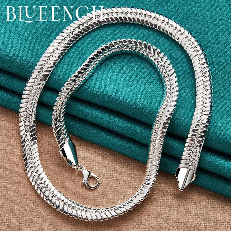 

Blueench 925 Sterling Silver Chunky Snake Chain Necklace for Men Women Wedding Party Fashion Glamour Jewelry