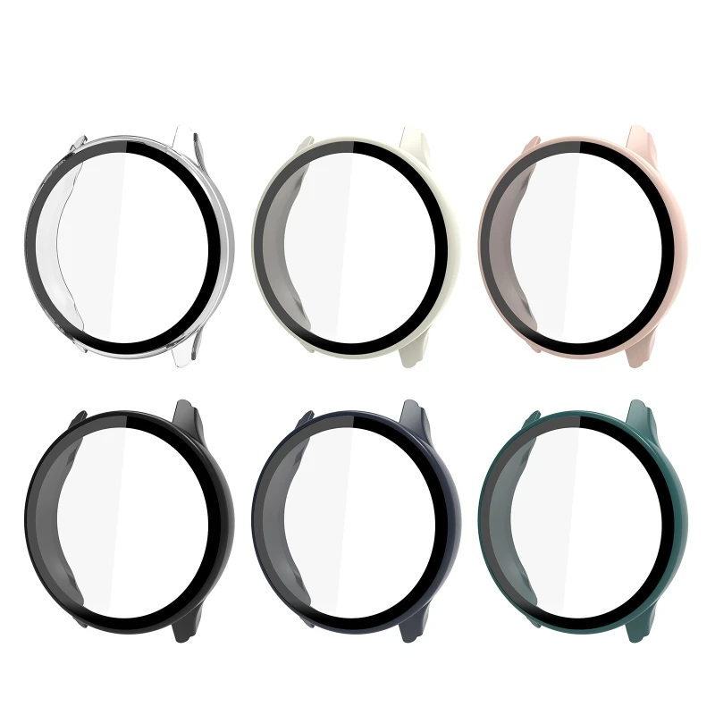 

For Garmin Move Sport Housing PC Case Tempered Film Screen Protector Shockproof One-piece Shell Smart Watch Sleeve Cover