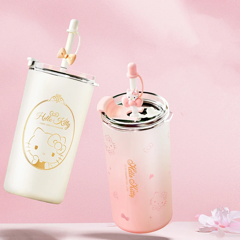 

480Ml Kawaii Sanrio Hello Kitty Kuromi Cinnamoroll Sippy Cup Insulation Leakproof Coffee 316 Food Grade Thermos Birthday Gift
