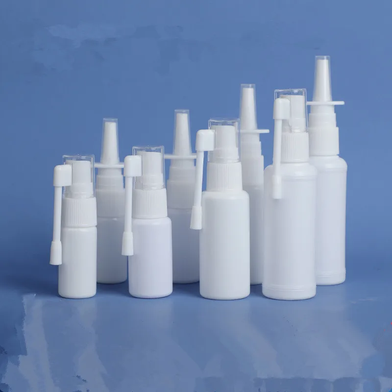 

2 x 10ml/20ml/30ml White Empty Plastic Nasal Spray Bottles Pump Sprayer Mist Nose Spray Refillable Bottle for Medical Packaging