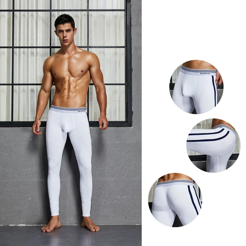 

Cotton Men's Long johns Sexy Low Rise Thermal Underpants Fashion Male Breathable Leggings Thermo Warm Long Underwear