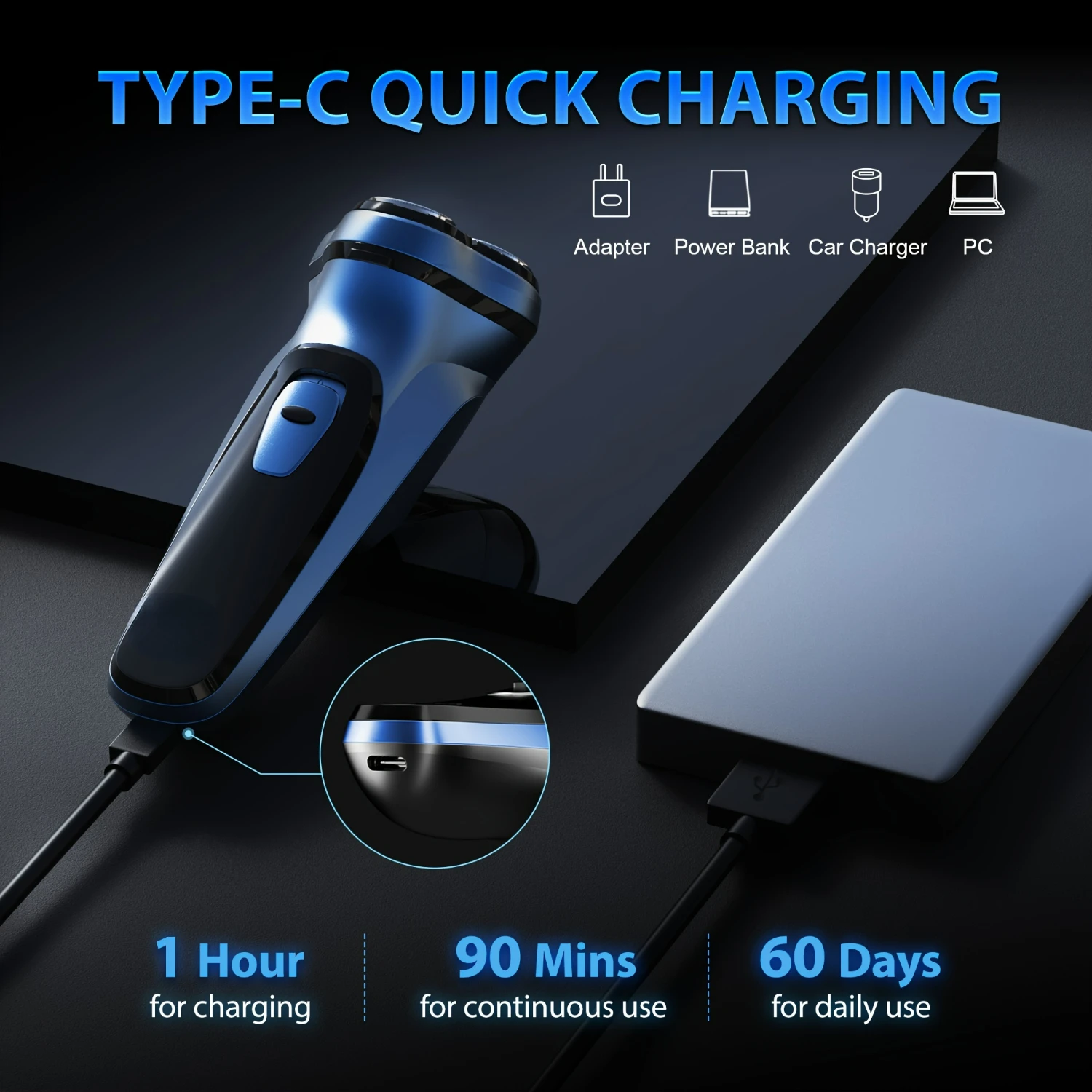 Беспроводная электробритва Sejoy для мужчин