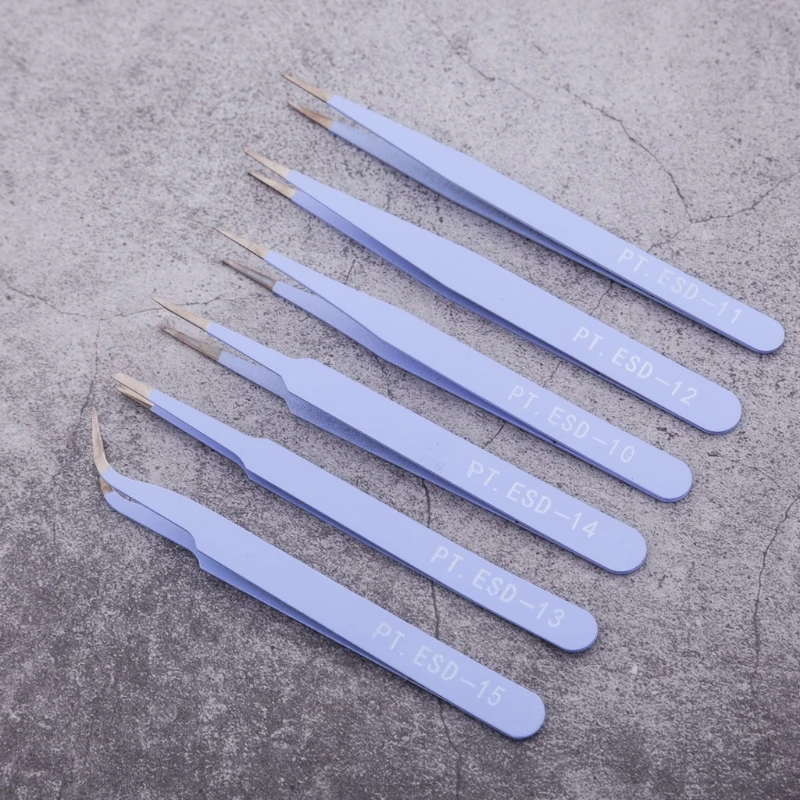 

6Pcs Stainless Steel Straight Curved Tip Resin Tweezer Nipper Kit Jewelry Making