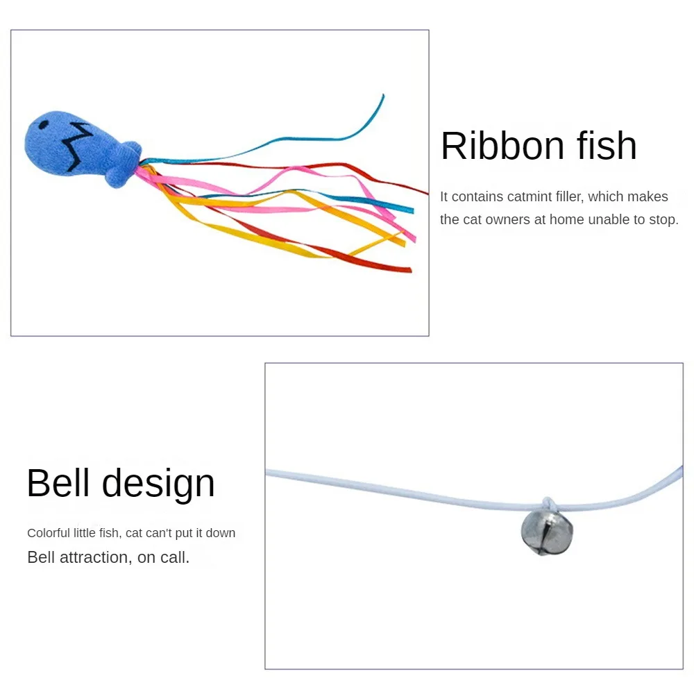 

Cats Teaser 42cm Fishing Pole Wand Plastic Fish Type Colored Pet Supplies Kitten Fishing Rod Wand Toy Creative Mint 1 Pcs