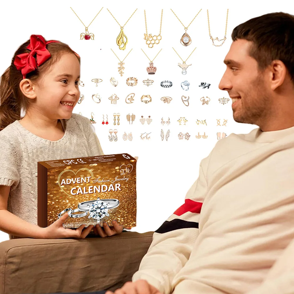 Ювелирные изделия Адвент-календарь 2024 для взрослых и женщин с серьгами