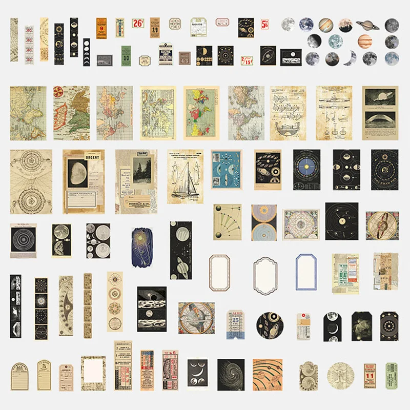 

200Sheets Vintage Hand Account Material Paper For DIY Scrapbooking Notebook Journal Background Decoration