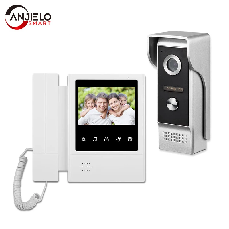 

4.3 Inch Doorbell Video Camera Wired Touch Monitor Intercom Waterproof IR Night 700TVL Vision For Home Surveillance 4 wire setup