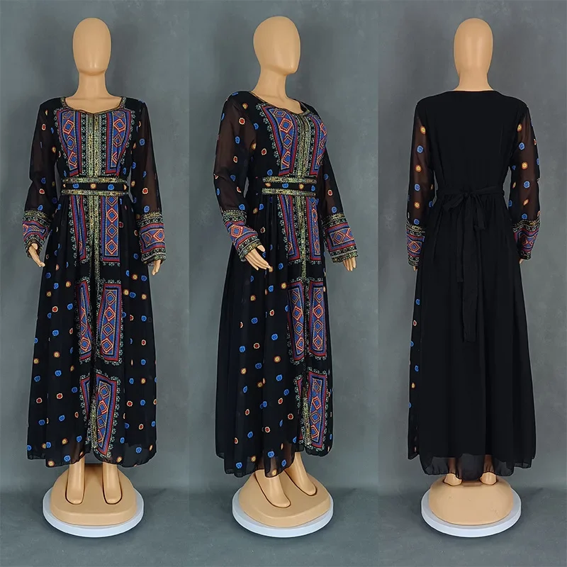 Африканские платья Дашики для женщин модное осеннее Африканское длинное платье