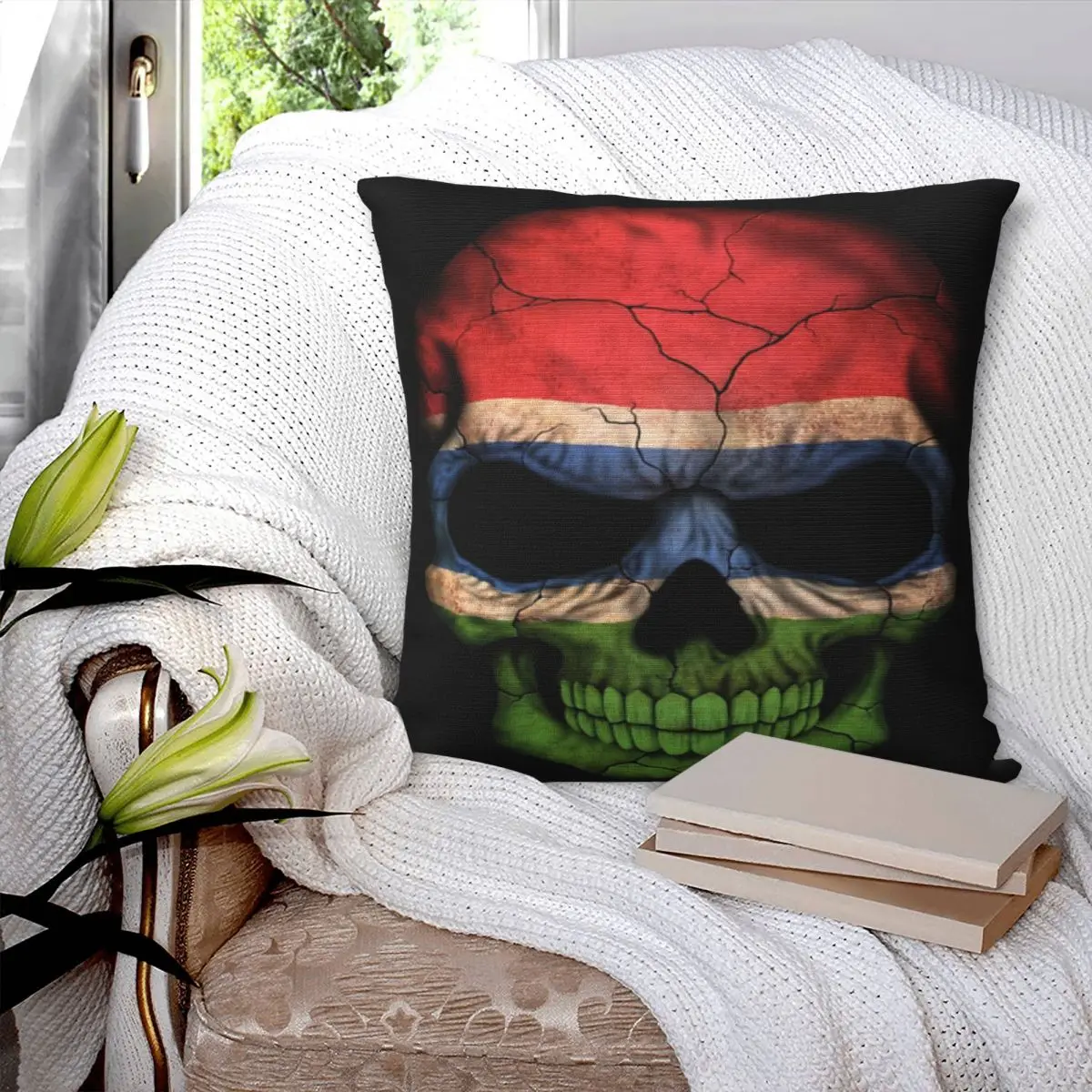 Гамбийский Флаг Череп подушка