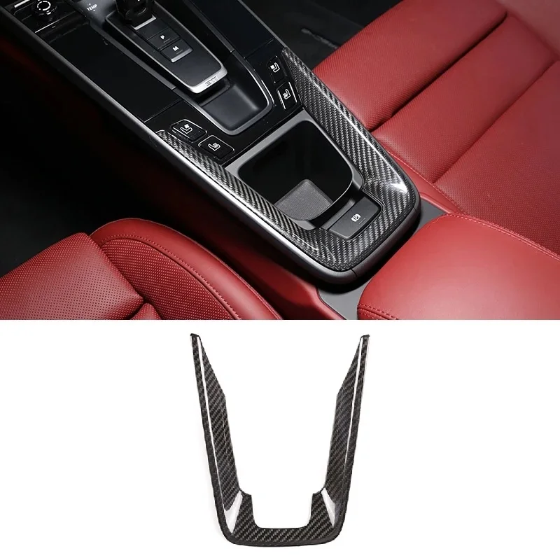 

Real Carbon Fiber Car Gear Box Gear Shift Panel Central Gearshift Cover Car Accessories For Porsche 911 992 2019-2021