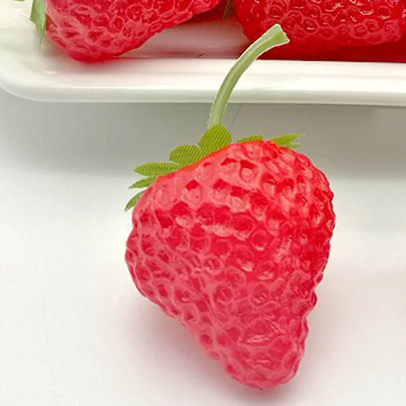 

Artificial Strawberry DIY Artificial Fruits Kindergarten Plastic Fake Fruit Home Food Table Decor Ornament Food Photography Prop