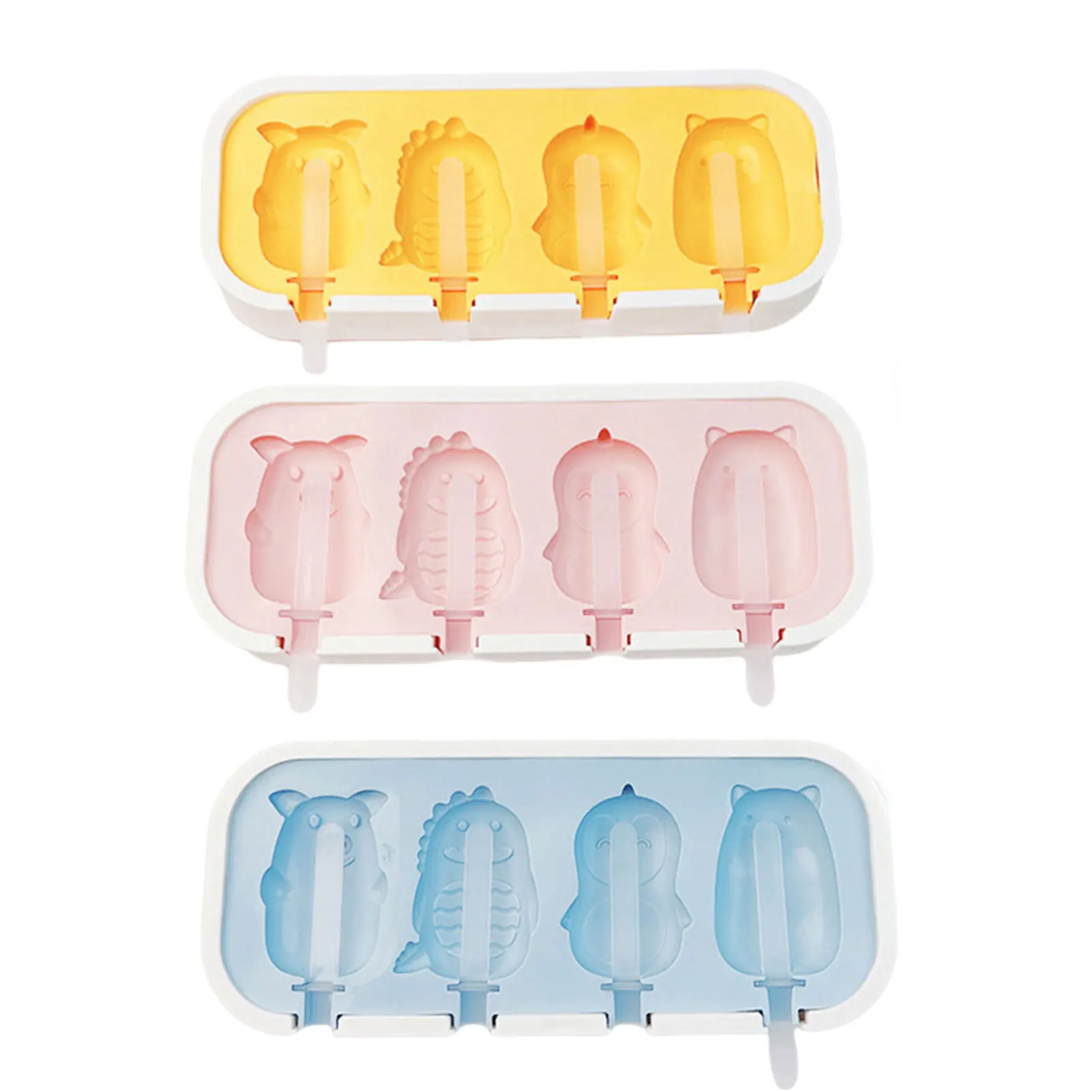 

Paw Popsicle Molds Homemade Popsicle Molds For Kids Silicone 4 Cavities Large Ice Cube Molds Reusable Ice Cream Mold For