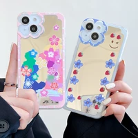 mirror ins flower phone case for iphone 11 12 13 mini pro xs max 8 7 plus x xr cover