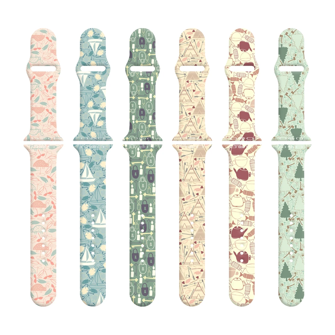 

For Apple Watch Band 49MM 44MM 42MM 45MM 41MM 38MM 40MM Silicone Animal Floral Print Bracelet Band For iWatch 8 7 SE 6 5 4 Band