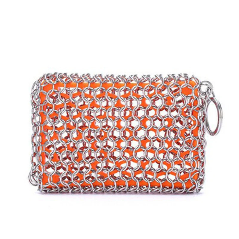 Кухонная чугунная щетка с одним кольцом чистящая скруббер из нержавеющей стали