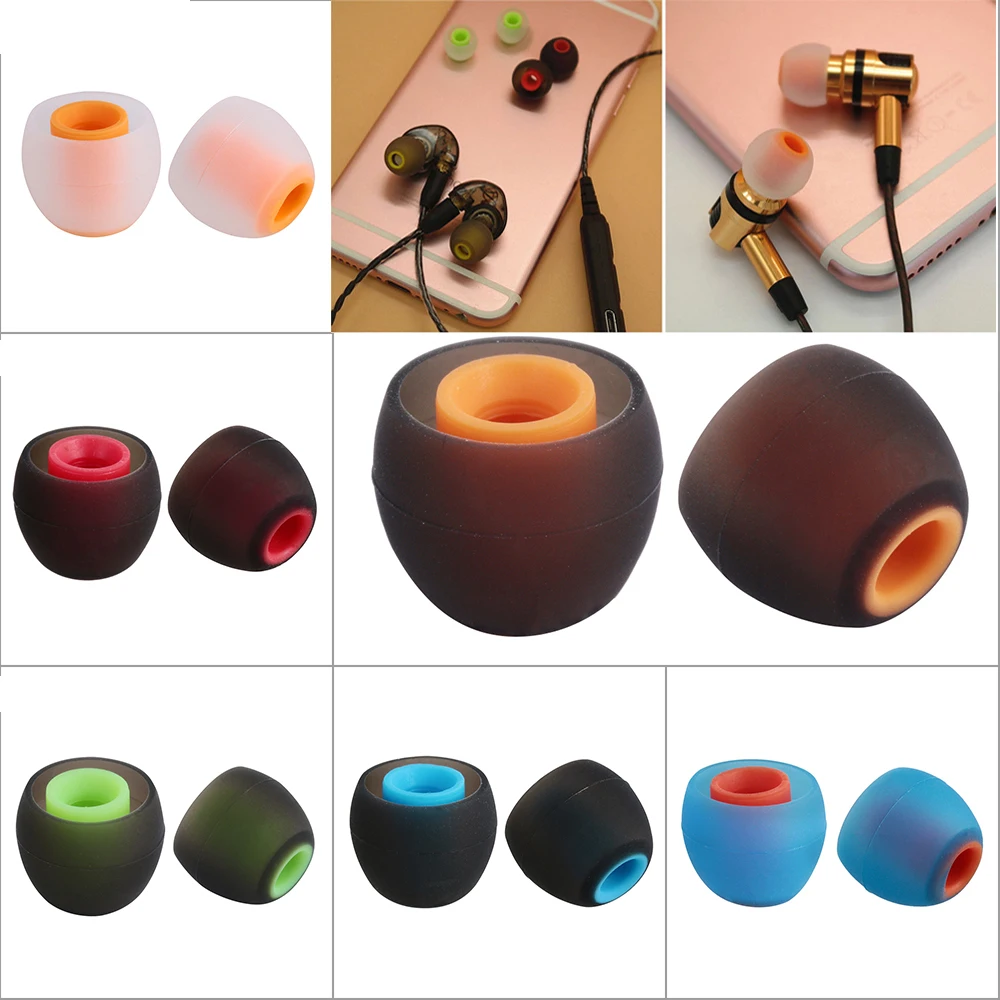 

12pcs Universal 3.8mm In-ear Earphone Earbuds Colorful Headphone Earbuds Replacement Soft Silicone Rubber Ear Tips
