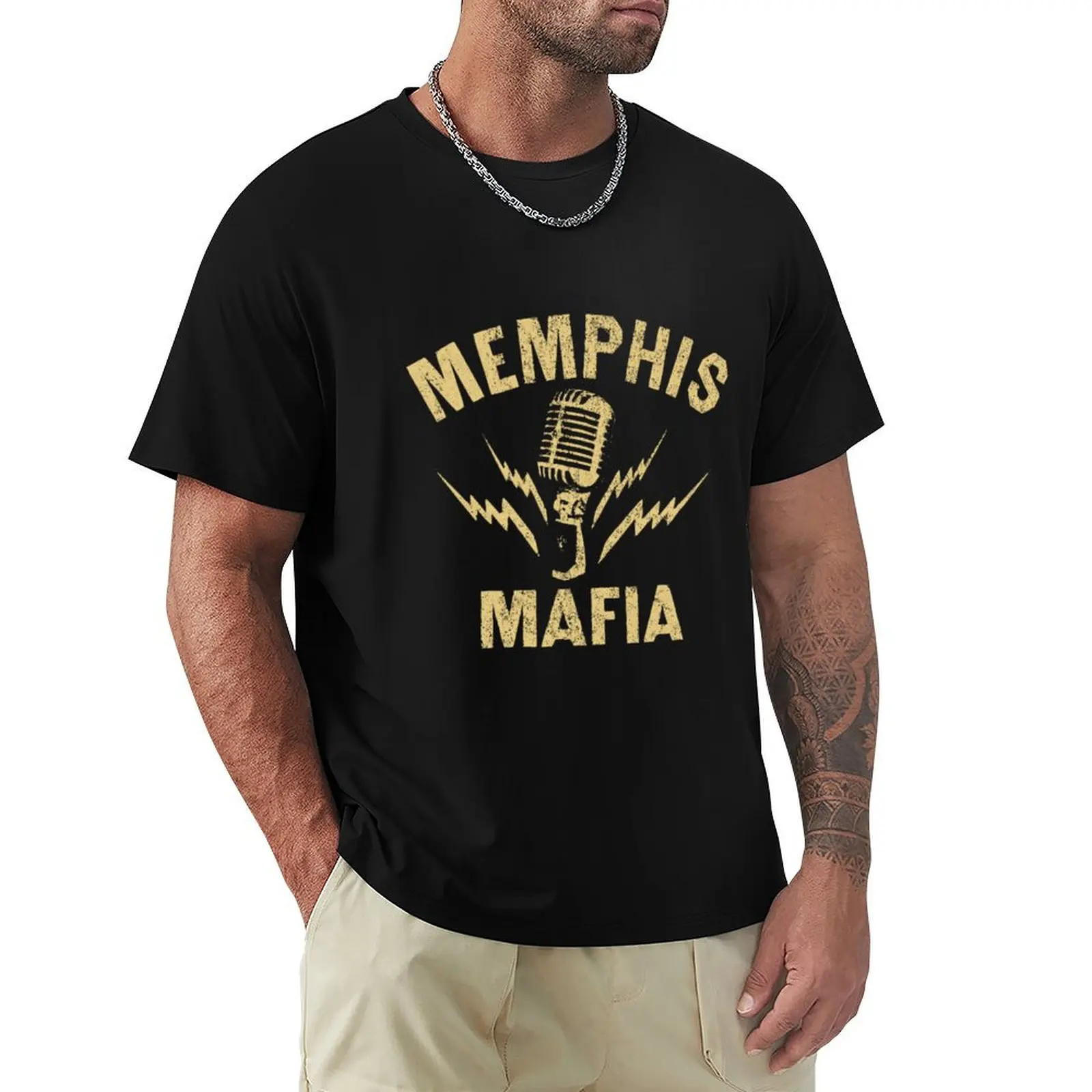 Фото Винтажная футболка Memphis Mafia в подарок для мужчин и женщин, повседневная футболка для работы и отдыха №1