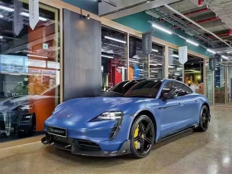 Для Porsche Taycan 2019-2024 настоящая боковая юбка из углеродного волокна спойлер для губ