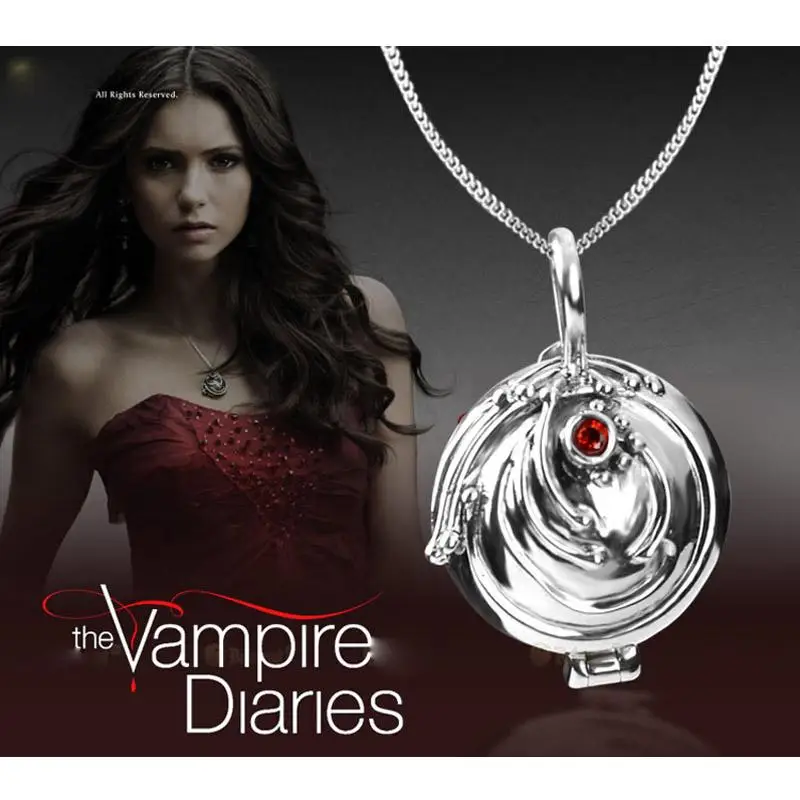 

100% 925 Sterling Silver The Vampire Diaries Necklace Elena Verbena Locket Pendant Elena Vervain Amulet