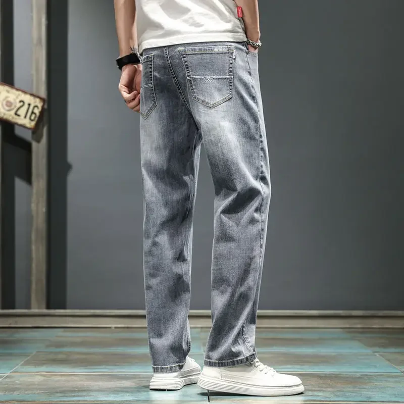 Мужские свободные черные джинсы Shangkaka