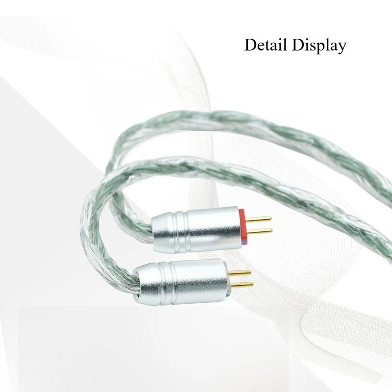 Фото Кабель для обновления наушников HIFI IEM MMCX 0,78 мм2 контакта QDC TFZ с монокристаллическим медным покрытием, серебряный провод, проводные наушники с перекрестным переплетением №2